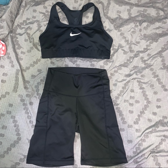 Nike | Intimates u0026 Sleepwear | Sports Bra And Biker Shorts Bundle Nike Shein  Set | Poshmark